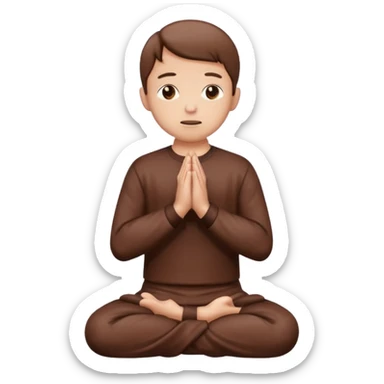 Beige Arms prayer position chocolate clothes sticker