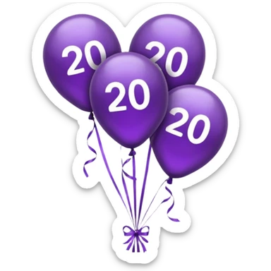 baloons with "2026" year to put on the menu in dark brown and violet. please user correct year: 2026 sticker