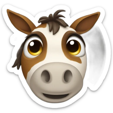 3d sphere with a cartoon Mule skin texture with big calm eyes sticker