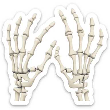 Skeleton hand with goth nails￼ sticker