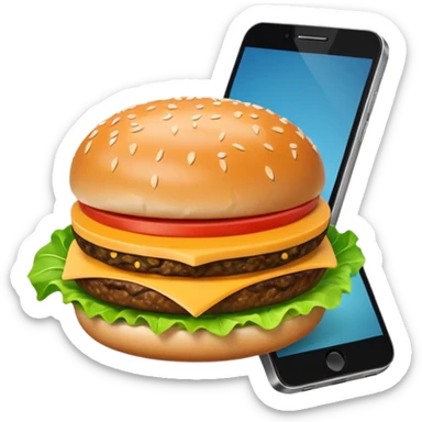 picture of a hamburguer on a phone sticker