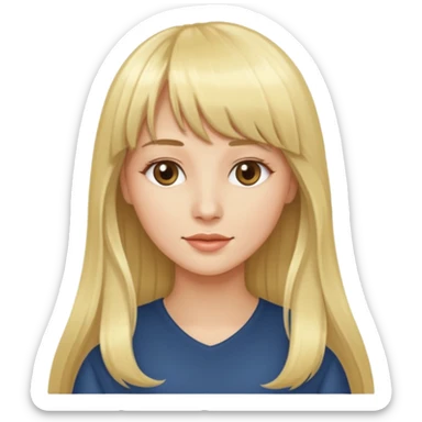 Woman very long flowing blonde hair With BANGS sticker