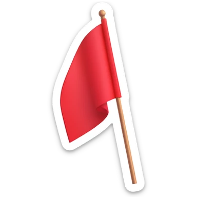red flag on a wooden stick sticker