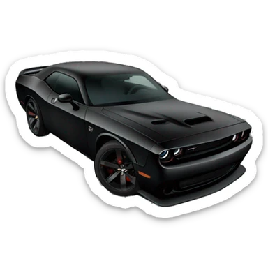 Black Dodge Hellcat Challenger wit dreads and 999999999 chains on sticker