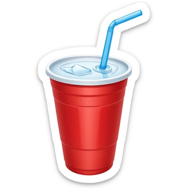 red solo cup with straw sticker