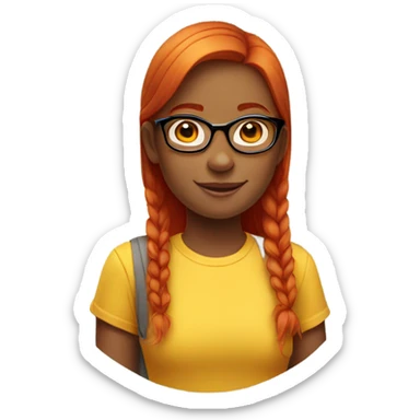 red-straight-haired-girl-glasses-yellow-shirt sticker