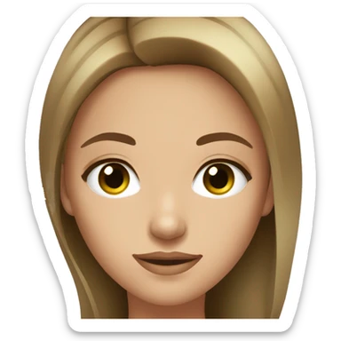 beautiful girl green eyes straight light brown hair sticker