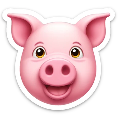 pink heart in pig sticker