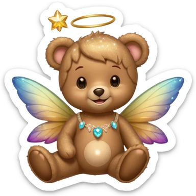Teddy and fairy as a couple sticker