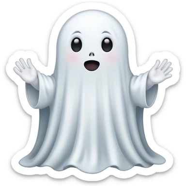 Cute ghost without arms sticker