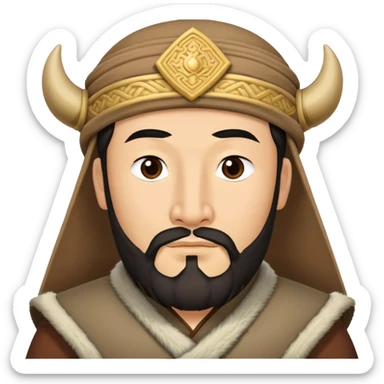 Generate me Mongol Khan Emoji but Beardless And Good Looking sticker