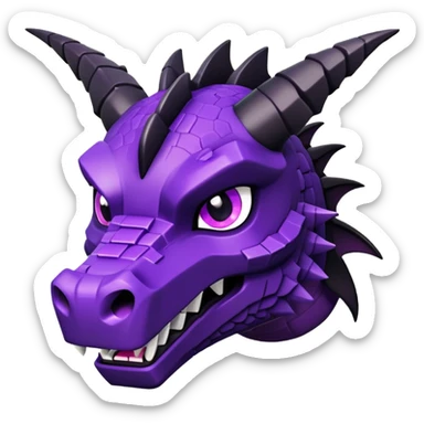 Minecraft black dragon head with purple eyes sticker