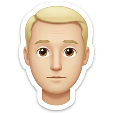 Đàn ông, mặt to, tóc vàng nhạt tóc hói, cằm dài, mặt đầy đặn dài sticker