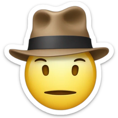 head with a hat but the hat is a hand scratching the head sticker