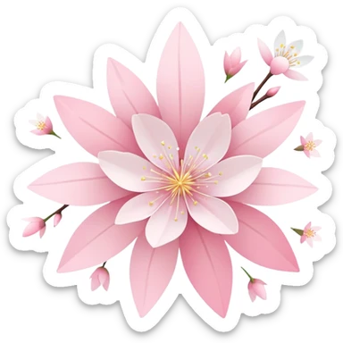Cute Pastel pink and white Cherry Blossom Sakura Starburst Shooting Star sticker