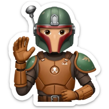 Mandalorian with a Catcher's mitt sticker