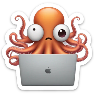 an octopus on a laptop sticker