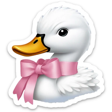 Swan with a pink bow around its neck  sticker