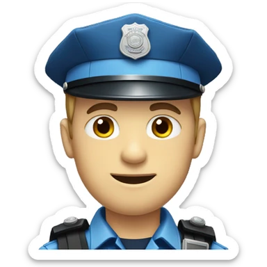 Policeman with blue eyes  sticker