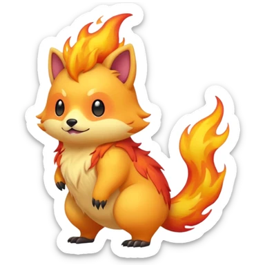 Cool cute edgy kawaii Quilava-animal-creature-hybrid full body sticker