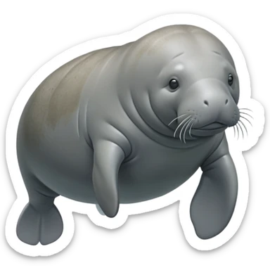 Cinematic realistic full body Florida manatee in water  sticker