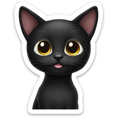 Black cat hi sticker