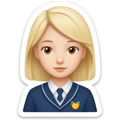 girl wearing a school uniform, simple and clear design sticker