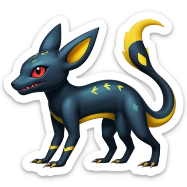 Colorful Dark Shiny Exotic Salandit-Umbreon-Quilava-Fakémon-hybrid-creature (full body)  sticker