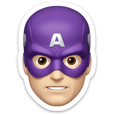 captain america marvel superhero with iconic purple mask headshot sticker