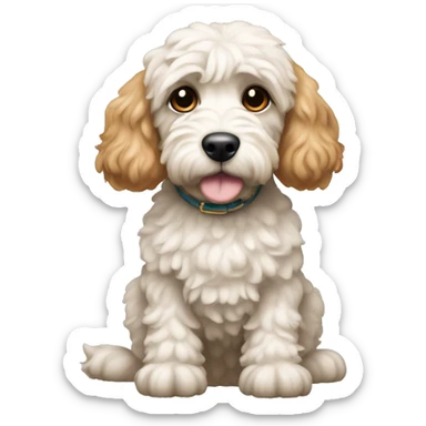 Cockapoo dog with apricot ears white body sticker
