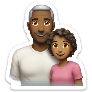 A father with his daughter  sticker