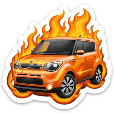 kia soul on fire sticker