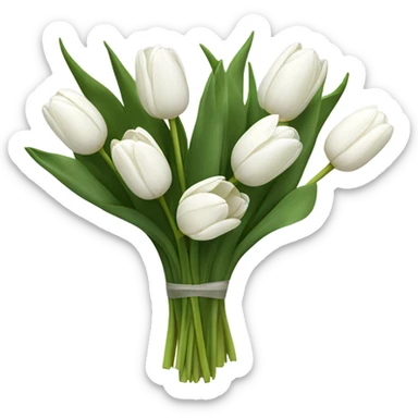 white tulip bouquet  sticker