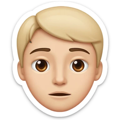 Straight face with mouth corners sticker