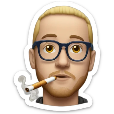 Mac miller smoking with glasses sticker