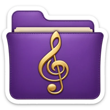 purple music folder sticker