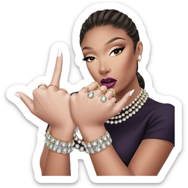 elegant girl with jewelry sticker