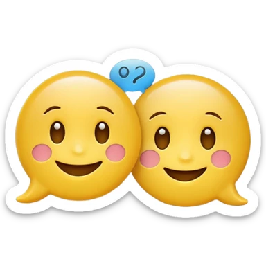 two simple yellow emojis with a speechbubble sticker