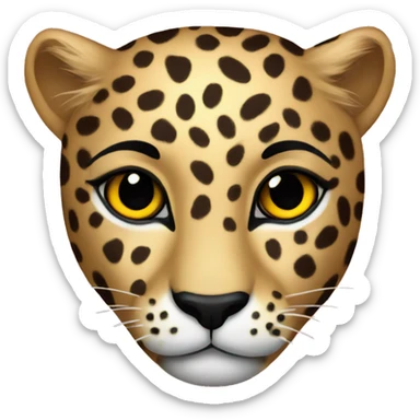 Leopard with glitter  sticker