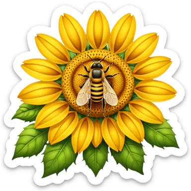  girasol y una aveja sticker