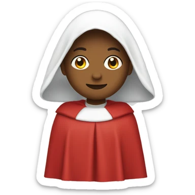 Handmaids tale wearing white bonnet and red cape emoji sticker