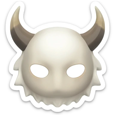 Hilichurl creature from Genshin Impact, wearing a white round mask with horns  sticker