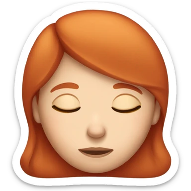 Red hair girl sleeping sticker