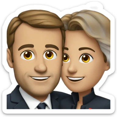 Macron avec sa femme sticker