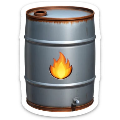 generate a realistic rust-free metal natural gas barrel sticker
