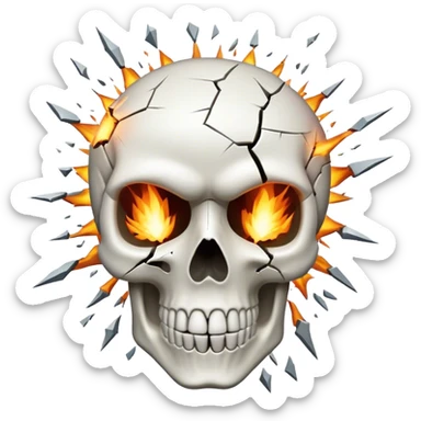 Skull emoji with exploding head sticker
