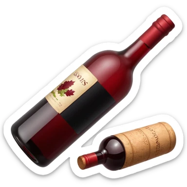 a wine bottle lying on its side rolling on the floor sticker