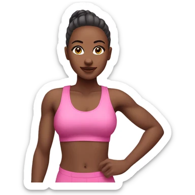 Gym girl in pink outfit sticker