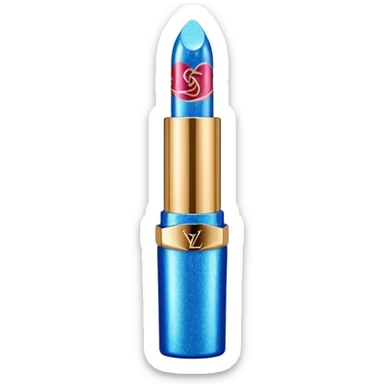 Rose design glittery light blue ysl lipstick tube sticker