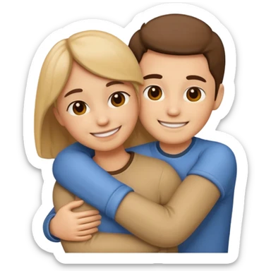 emoji de dos siluetas de persona abrazadas sticker